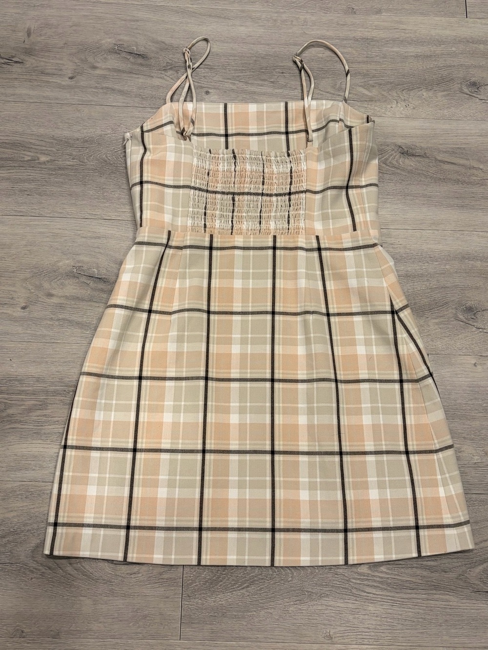 Aritzia Beige and Black Plaid Mini Dress - Picture 3 of 3